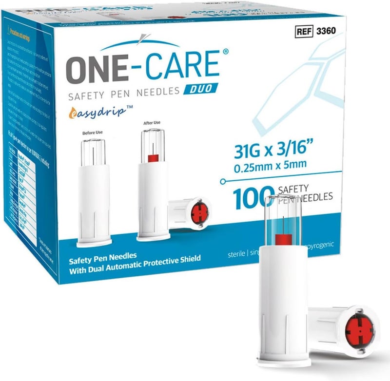 Onecare Safety Pen Tips Duo, 31G x 3/16'' (5mm), Dual-End Safety Shield, Universal Fit, 100/bx, Comfortable, Ultra-Fine Fit for Pen Devices - Image 5